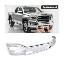 Chrome Front Bumper Face Bar W/ PARK SENSOR HOLES for 2016-2018 GMC Sierra Upgra
