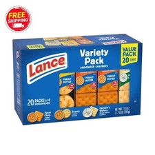 Lance Sandwich Crackers Variety Pack   3 Delicious Flavors, 20 Individually Wrap