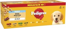 PEDIGREE Puppy Dog Food Pouches Chunks in Jelly, 40 x 100g Multipack, Four Flavo 5.63 per kilo