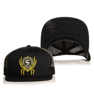 Sullen Clothing Trucker Cap - Ocho Black | Spinne Patch Schädel Tatto Art Biker