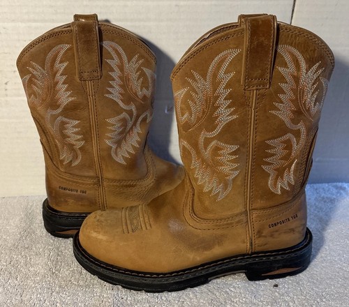 Ariat Tracey Composite Toe Stiefel Damen 8 B Cowgirl Arbeit Braun Leder 10008634 - Bild 3 von 16