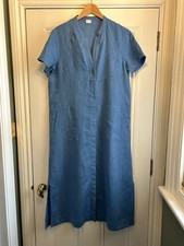 Poetry Women's Blue Linen Dress with pockets ~ UK 12, US 8