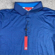 Redvanly Arcadia Polo Men’s Large Blue Speckled Short Sleeve Lightweight Golf