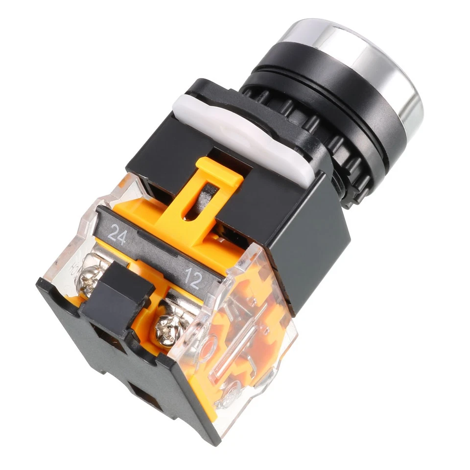 Paquete de 2 interruptores de botón momentáneo rojo verde 10A 440V DPST de 22 mm de diámetro de recorte de panel Foto 2 de 3