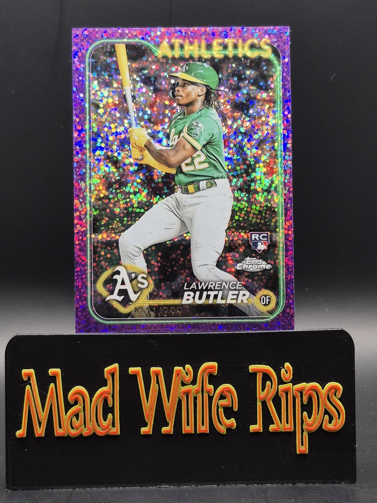 2024 Topps Chrome Lawrence Butler #5 Purple Speckle /299 Rookie Athletics