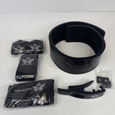 King Reaper Weight Lifting Belt 4” Leather Weight Belt Size Medium 26”-34” Black