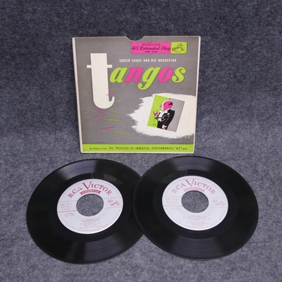 45 RPM 7'' 2 Record Set Xavier Cugat & Orchestra Tangos RCA Victor EPBT 3022