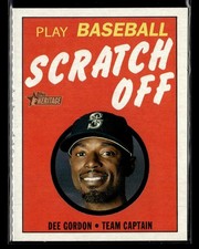 2020 Topps Heritage #13 Dee Gordon 1971 Topps Baseball Scratch-Offs card