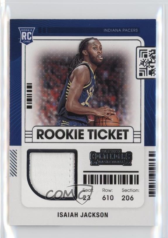 2021-22 Panini Contenders Rookie Ticket Swatches Isaiah Jackson #RTS-IJA RC tw0