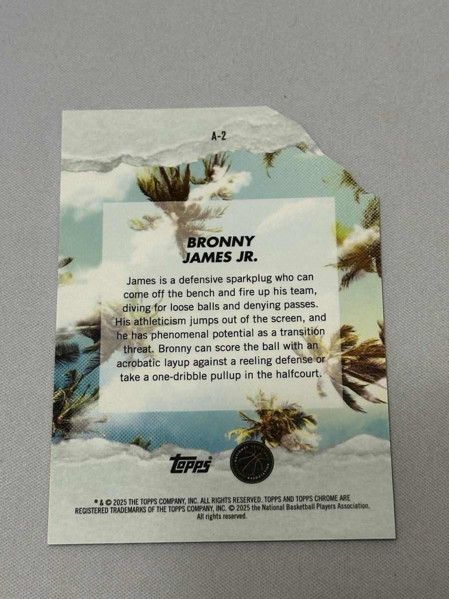 2025 Topps Finest Arrivals Xfractor Rookie Bronny James Jr RC