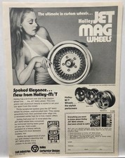 1975 Holley Jet Mag M/T Wheels Sexy Blond Hot Girl Original Print Ad Hot Rod Mag