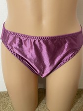 Vtg CHRISTIAN DIOR Shiny SILKY SATIN Front Floral LACE Back Panty M Faux Pearls