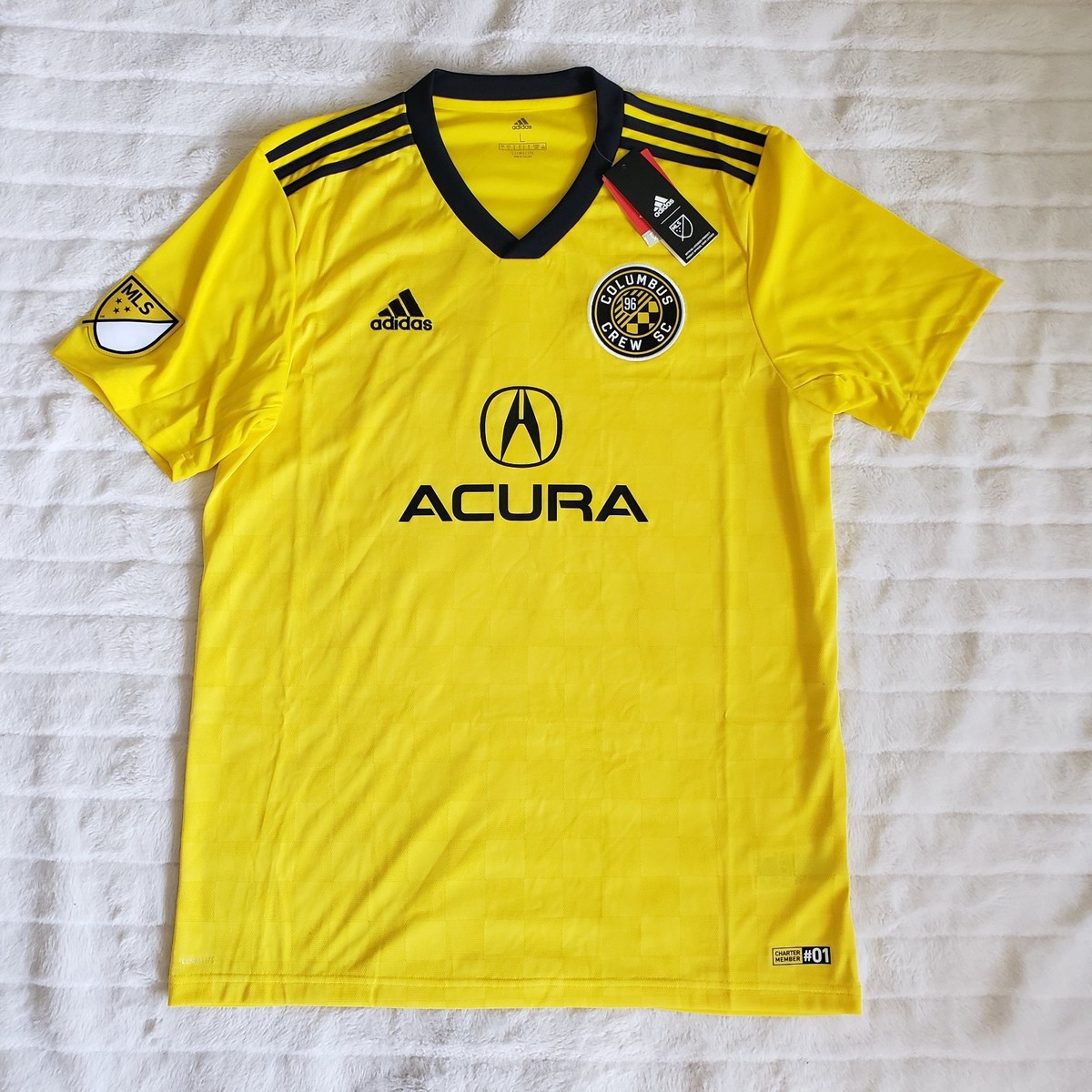 Columbus Crew SC Adidas Soccer Jersey 2016/17 Gold Kit Men's Large