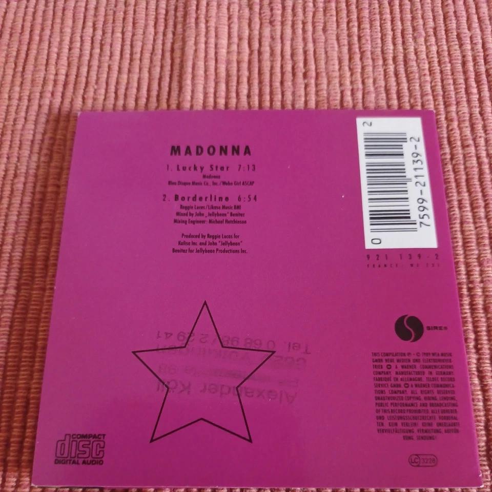 Madonna – Lucky Star / Borderline - Maxi CD Single © 1989/90 - Bild 2 von 3
