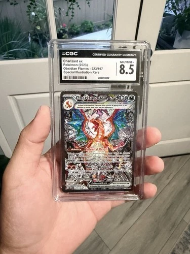 CGC 8.5 Pokémon Charizard ex 223/197 Obsidian Flames Special Illustration Rare