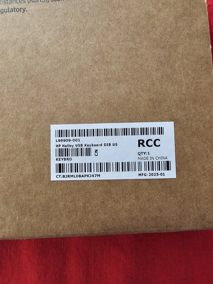 Genuine HP Halley USB Slim Wired Keyboard & 125 Mouse Set L96909-001, MFG 2025 - Image 2 of 4