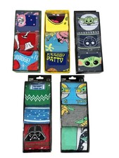 Image of Star Wars Baby Yoda Christmas Crew Socks Mens Size 6-12 3 Pair Novelty Gift Gag