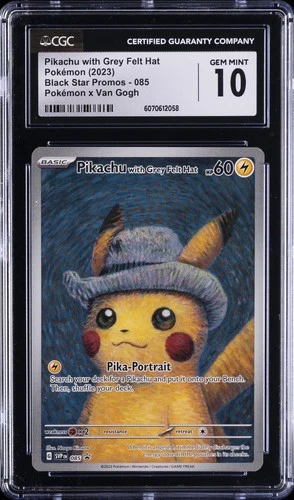 2023 POKEMON POKEMON X VAN GOGH #85 PIKACHU WITH GREY FELT HAT CGC 10 GEM MINT