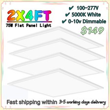 2x2 LED Backlit Flat Panel Drop Ceiling Light 45W 5000K Daylight White 100-277V