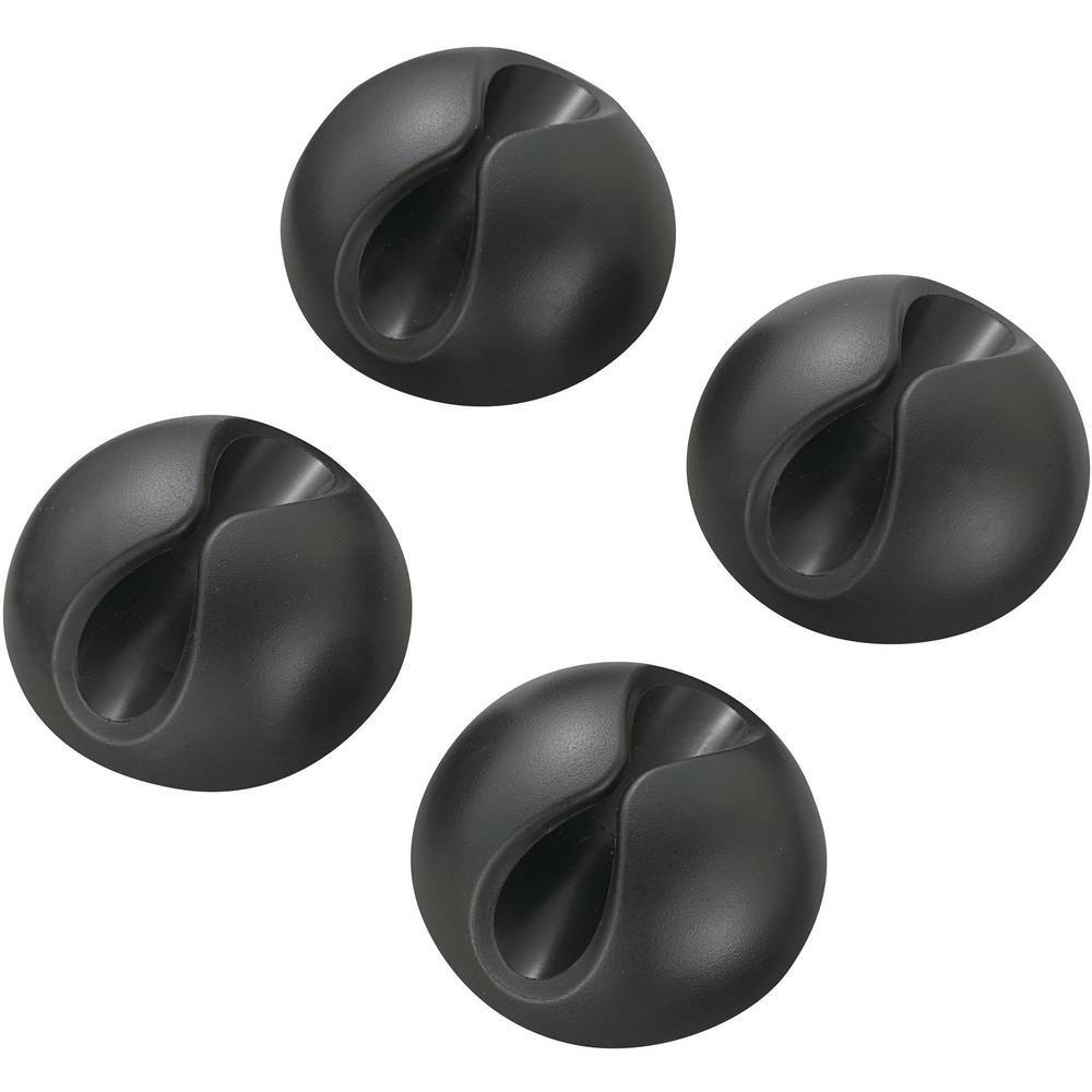 TRU COMPONENTS SWC-10BK/4P Supporto per cavi autoadesivo 542240 Intervallo Ø