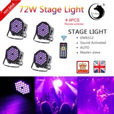 4PCS 36W UV Black 36 LEDs Par Light Stage Lighting Bar DJ with Remote Controller