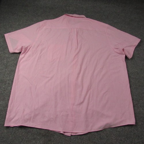 Saddlebred Shirt Mens XXXLT 3XLT Tall Pink Gingham Check Short Sleeve Summer - Picture 3 of 6
