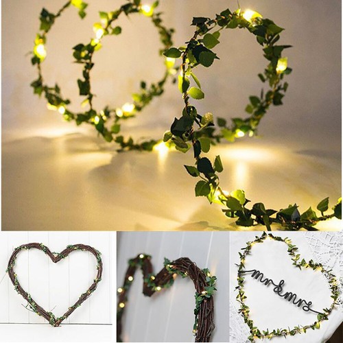 100 LEDs Lighted Willow Vine Lights for Walls Bedroom Room Decor (No Battery) - Imagen 1 de 7