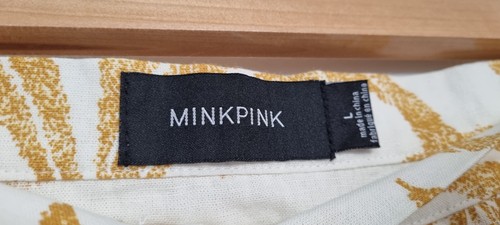 Minkpink Skirt Size L Tropical Button Down Mini Linen Blend Rp$99.95 - Picture 2 of 8