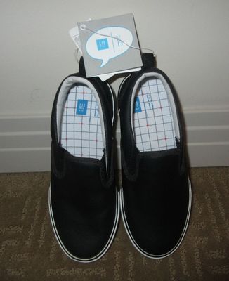 ELLEN DEGENERES for GAP KIDS Black/White Rubber Skateboard Shoes Kids  Size
