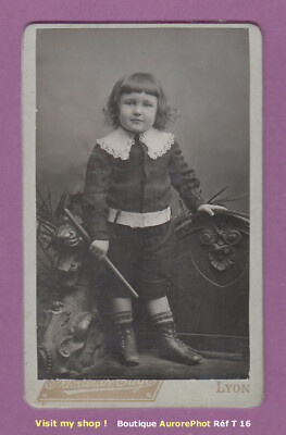Ancienne PHOTO cdv Enfant Jeune Garcon Communion PHOTOGRAPHIE