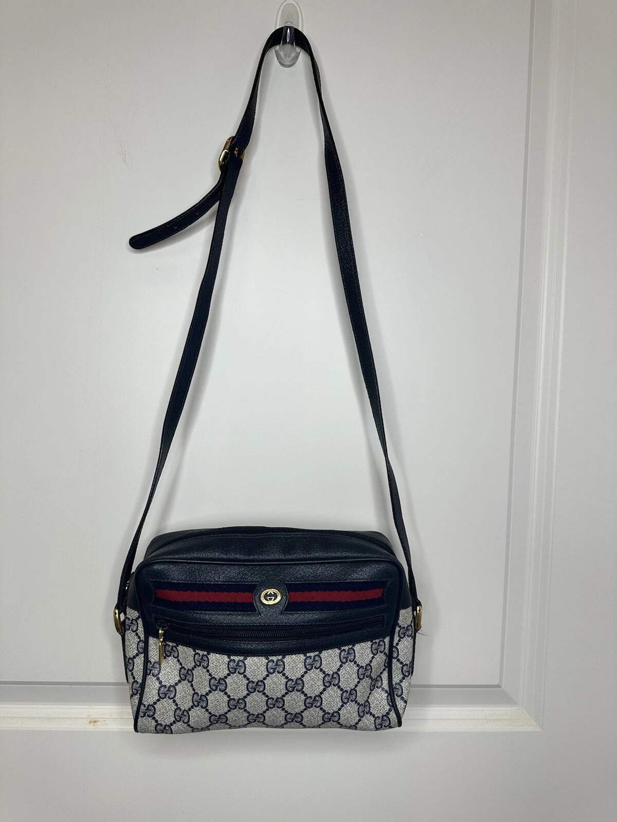 Sac à bandoulière Gucci GG Supreme rouge et marine