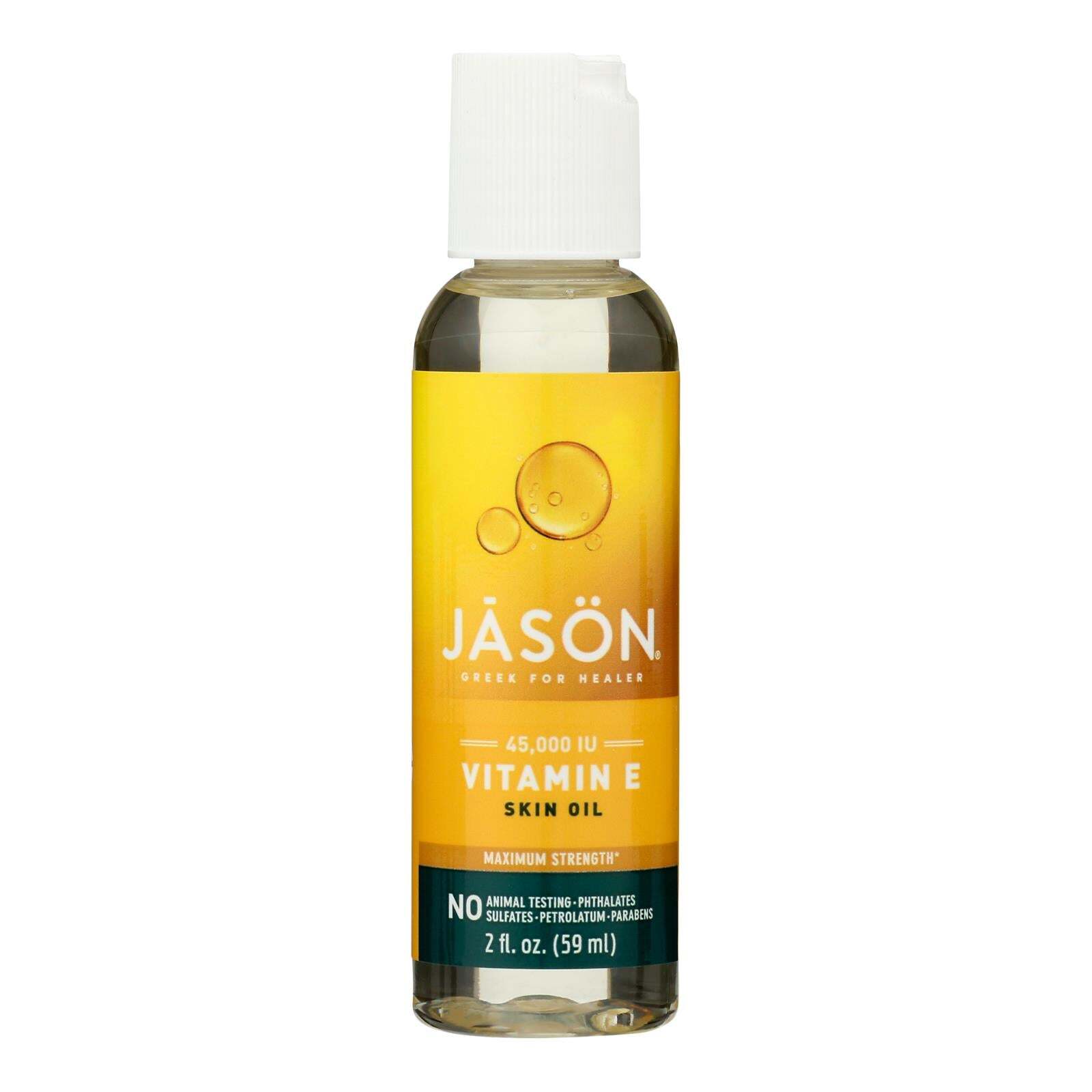 Натуральное масло для кожи с витамином Е Jason Pure Skin Oil максимальной крепости 45000 Ме 2 унции