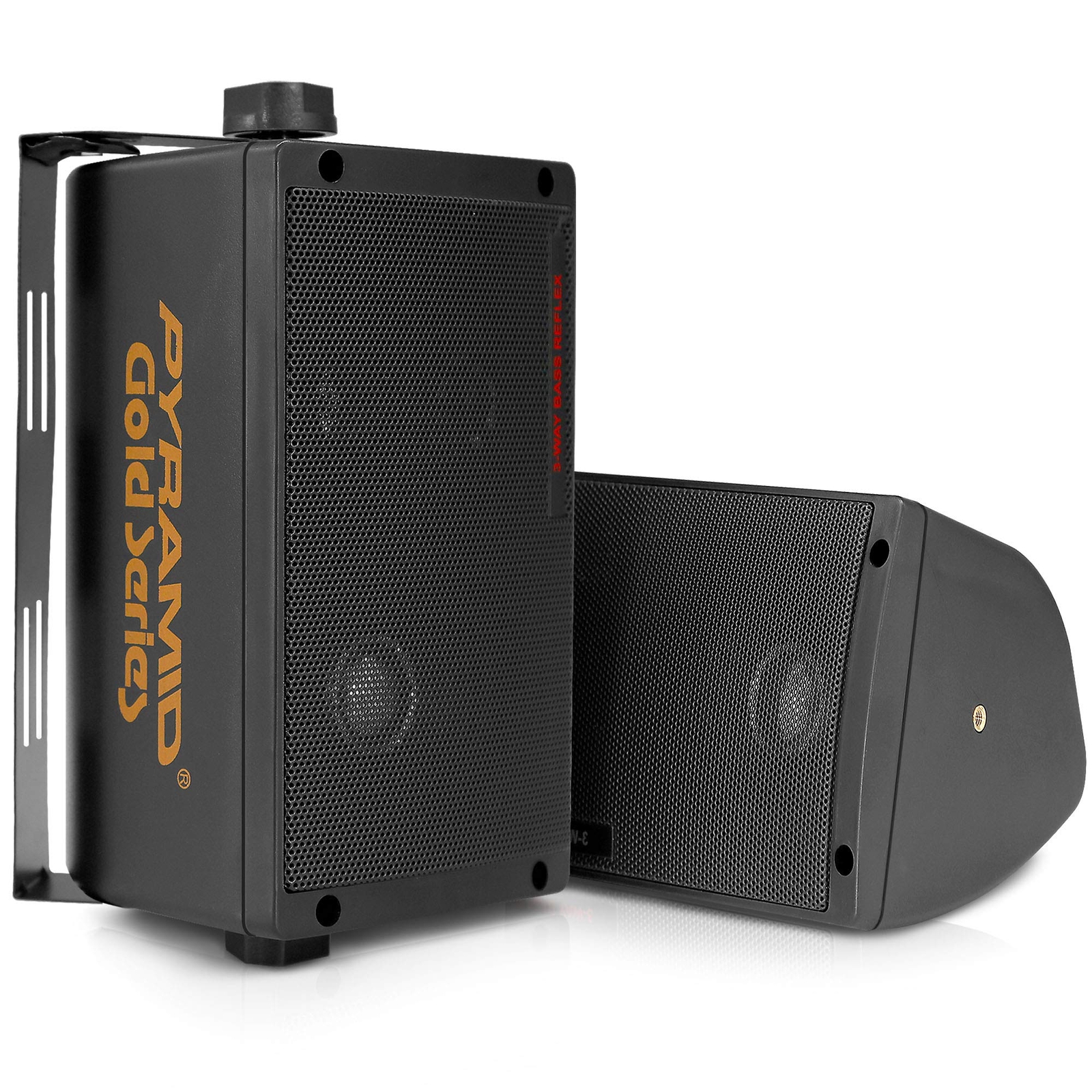 300 Watt 3-Way Mini Box Speaker System (Pair), Wall Mountable Indoor/Outdoor ...