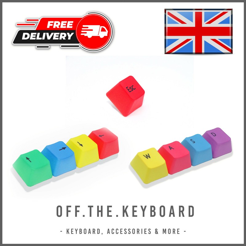 Keycap Keycaps Set Cherry MX Keyboards Multi-Colour Esc Arrow WASD UK English
