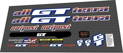1994 GT Outpost ORANGE BLUE DECAL SET | eBay