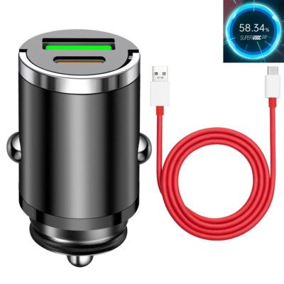 OnePlus 13 12 11 10 9 8 7 100W SuperVooc Kfz Adapter Autoladegerät Usb Ladekabel
