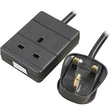1-20M Mains Extension Lead 1 Way Gang UK Plug BS Approved, 13A, 1.25mm² Cable