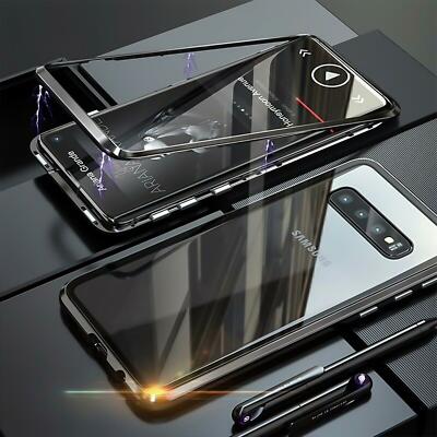 Hülle Magnet Schutzhülle Glas Handy Tasche Case Metall Cover Für S10 P30 Pro