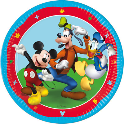 Mickey Mouse Micky Maus Rock House Geburtstag 8 Stck Pappteller Größe 23cm Ø