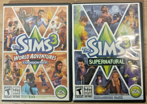 2x The Sims 3 Supernatural & World Adventures PC Expansion Pack Complete Codes - Picture 1 of 10