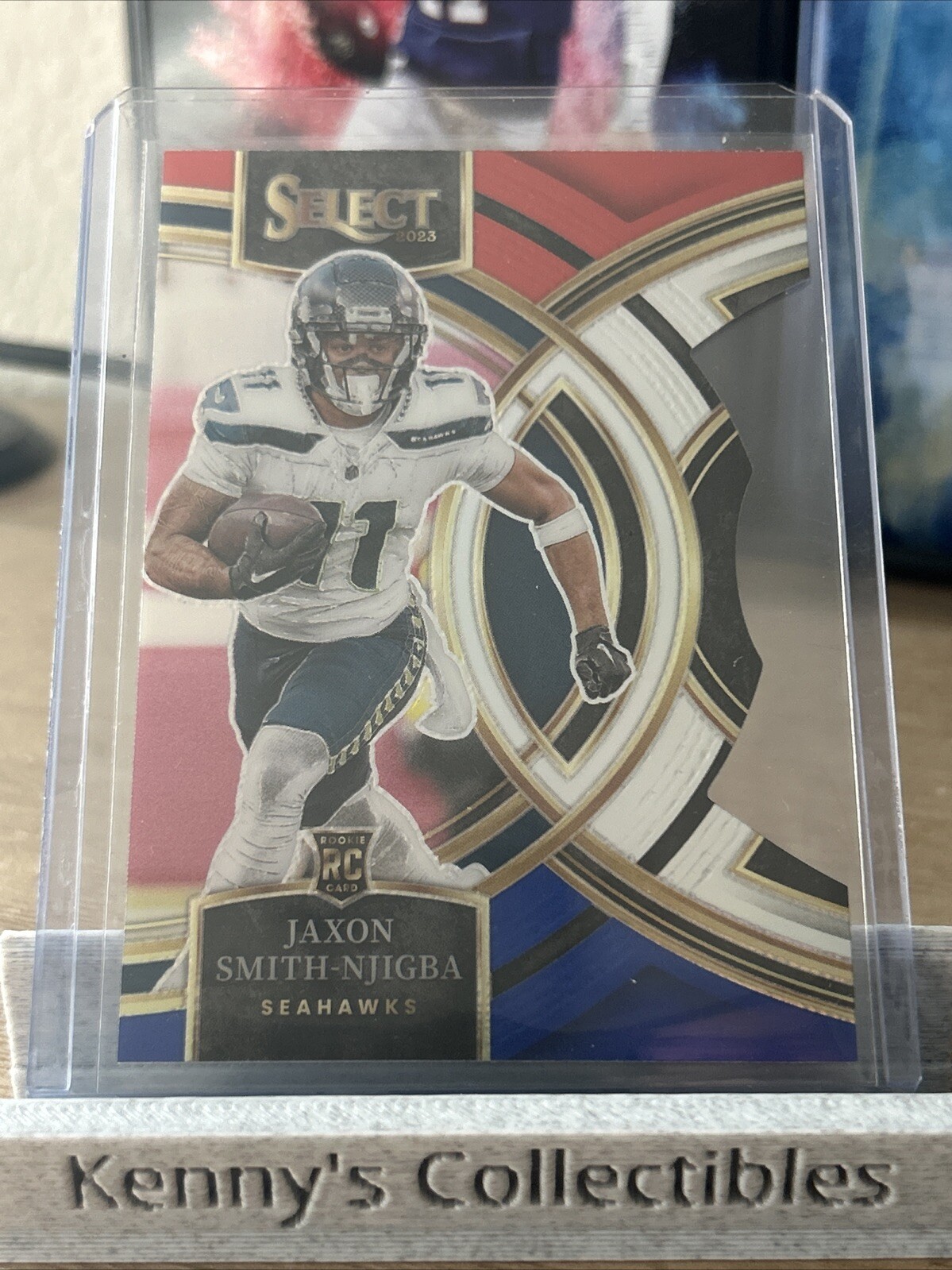 2023 Select Jaxon Smith Njigba Rookie Red And Blue Prizm Die-Cut Premier