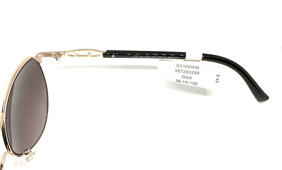 Oscar de la Renta Elegant Gold Sunglasses Oscar De La Renta Sunglasses Oval Frame Gold and Green  main image 2
