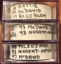 (3) Connor McDavid Game Used NHL Record Goal Pucks-Points (7-9) 1st NHL RECORD