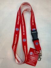 FC BAYERN MUNCHEN OFFICIALLY LANYARD W/DETACHABLE BUCKLE 1" NEW