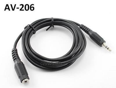  6ft 3.5mm Stereo Audio Male to Female Extension Cable/Cord, CablesOnline AV-206