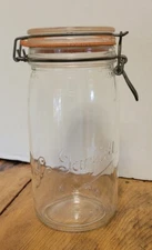 Vintage Le Parfait Super 1.5 L Canning Jar  Bail Glass Lid 9" France  