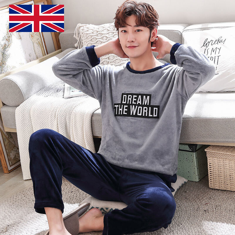 Mens Warm Thick Fleece Loungewear Winter PJ Pyjama Set PJ's Pyjamas