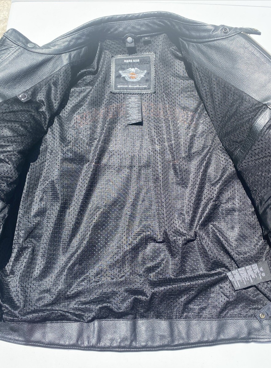 Harley-Davidson 純正ソフトカウレザージャケット　アメリカサイズМ Harley-Davidson V-Twin Varsity Leather Jacket, Black 97002-25VM