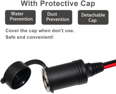 sae to cigarette lighter socket SAE to Cigarette Lighter Socket 12V-24V 16AWG Car Motor Power Extension  Cable