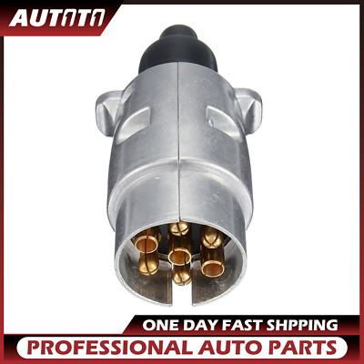Trailer Connector Car Electric Accessories 7 Pin Round Shape Aluminum Plug 2 In1
